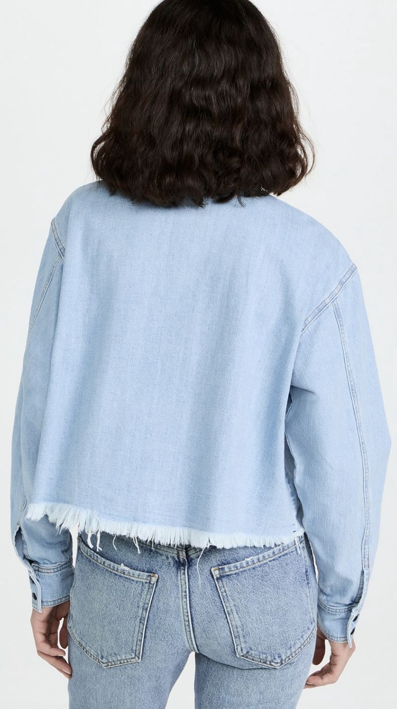 ASKK NY Cropped Denim Shirt in Vintage Wash