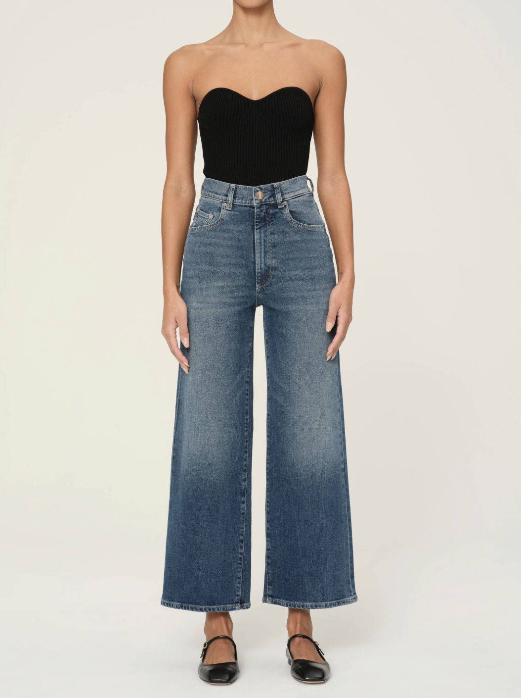 DL1961 Hepburn Wide Leg  High Rise Jean in Seagate