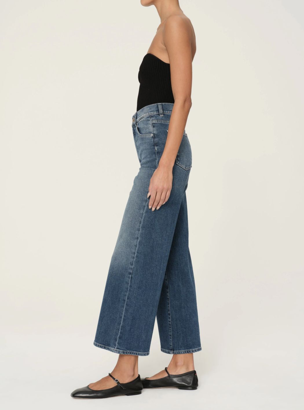 DL1961 Hepburn Wide Leg  High Rise Jean in Seagate