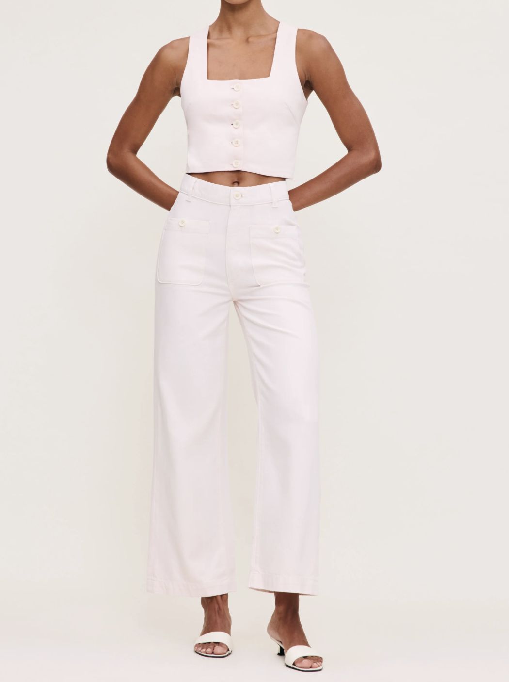DL1961 Hepburn Wide High Ankle Jean in Primrose