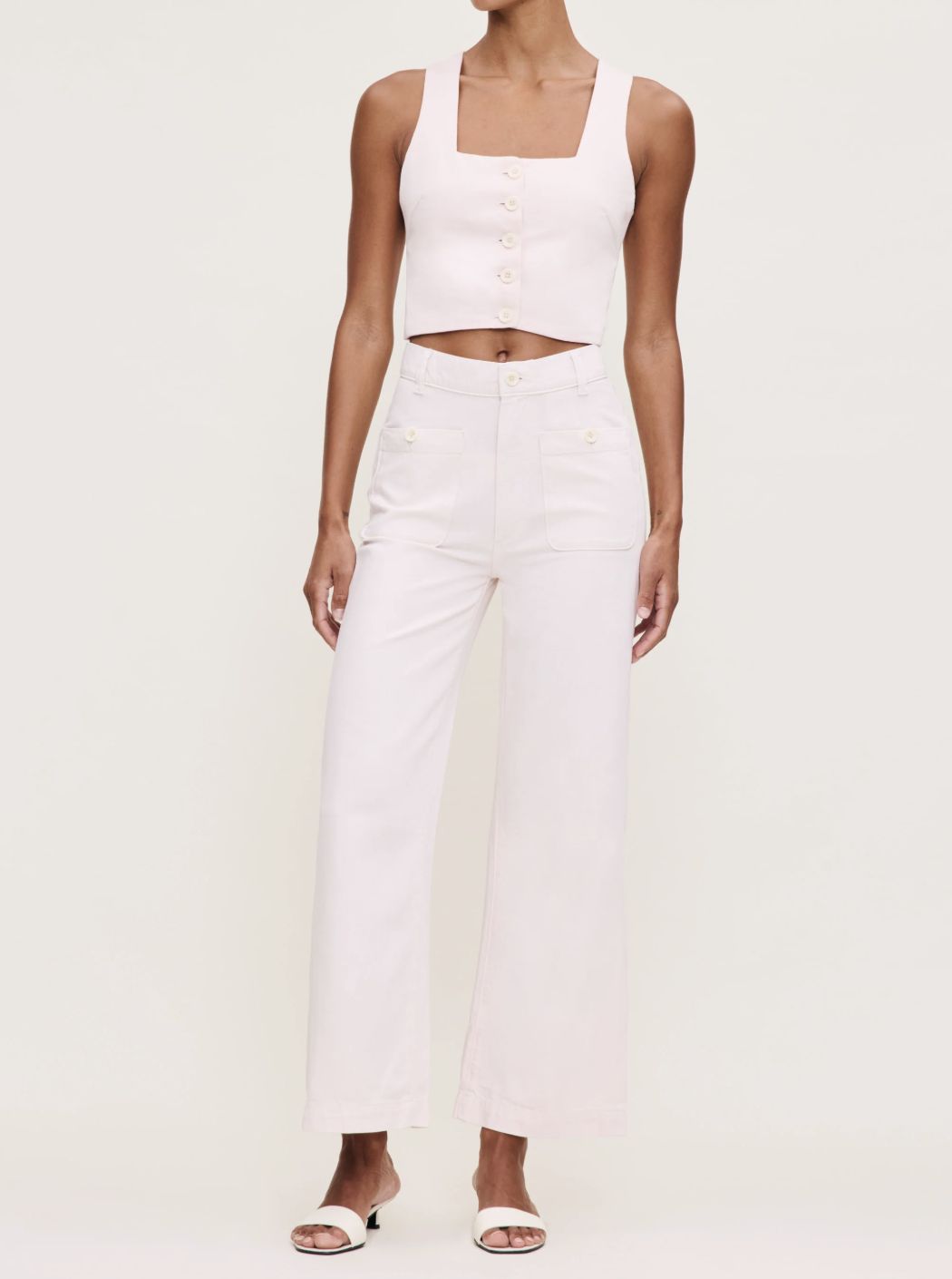 DL1961 Hepburn Wide High Ankle Jean in Primrose