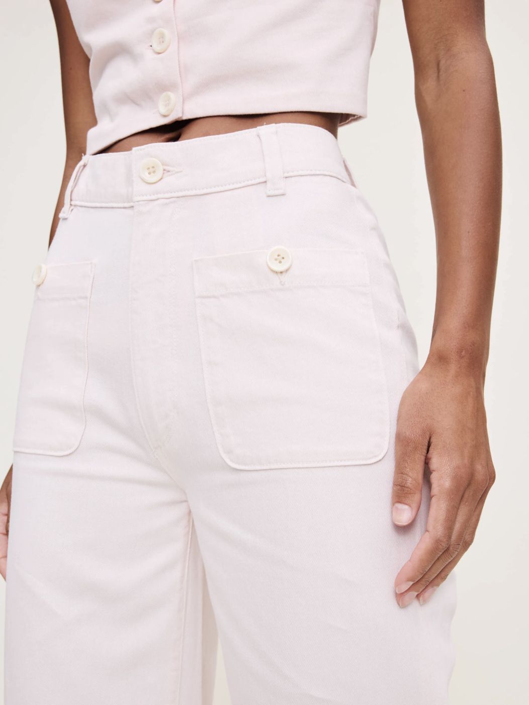 DL1961 Hepburn Wide High Ankle Jean in Primrose