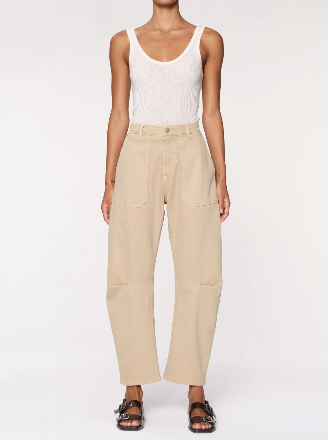 DL1961 Bilie Jogger Barrel Jean in Almond