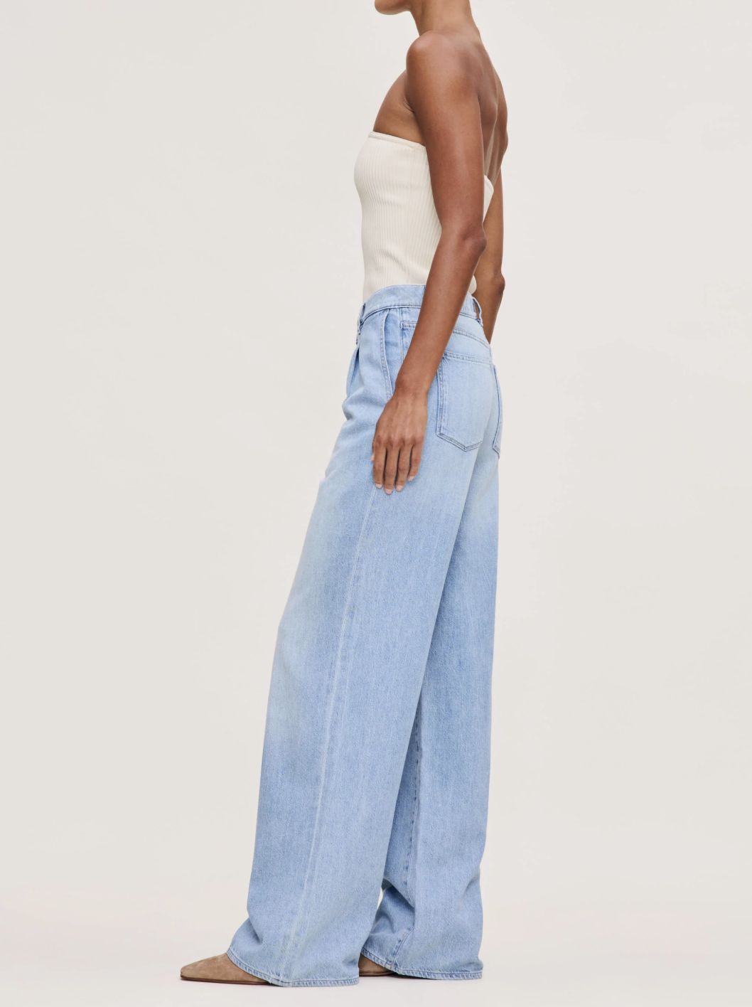 DL1961 Isabel Wide Leg Mid Rise Jean in Beachfront
