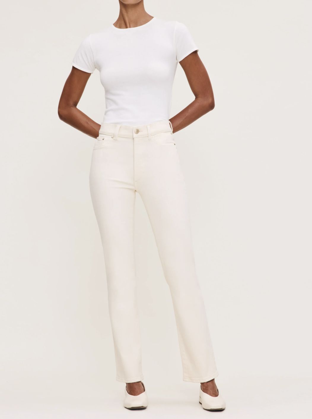 DL1961 Halle 29&quot; Straight Jean in Ecru