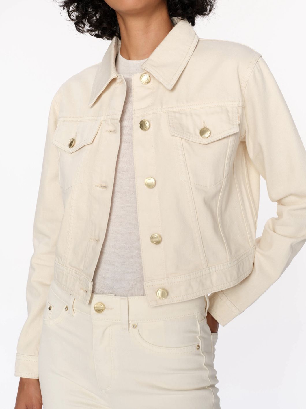 DL1961 Vika Denim Jacket in Ecru