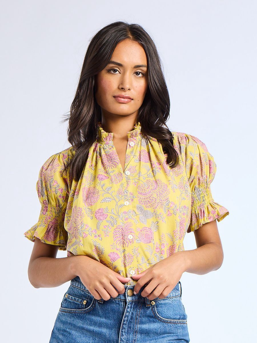 Mille Marnie Top in Citron Floral