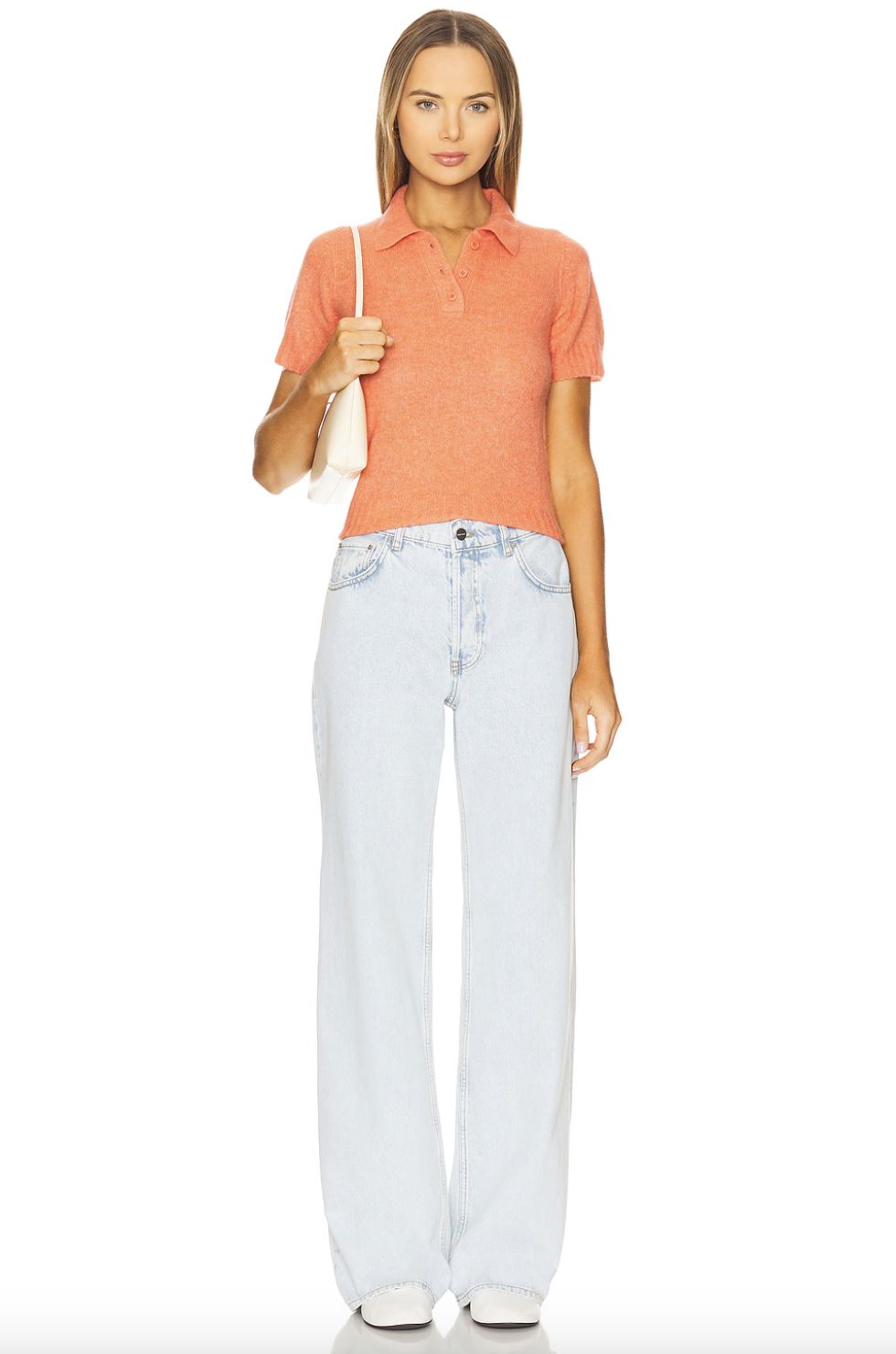 Naadam Featherweight Short Sleeve Polo in Nectar