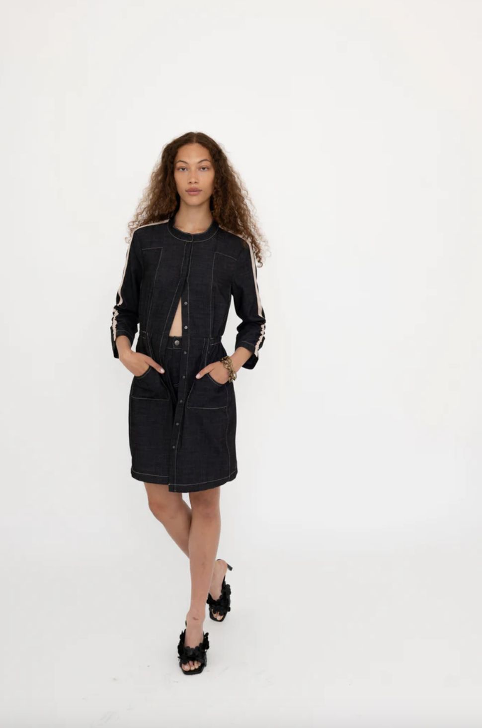 Elaine Kim Bennett Denim Bermuda Shorts
