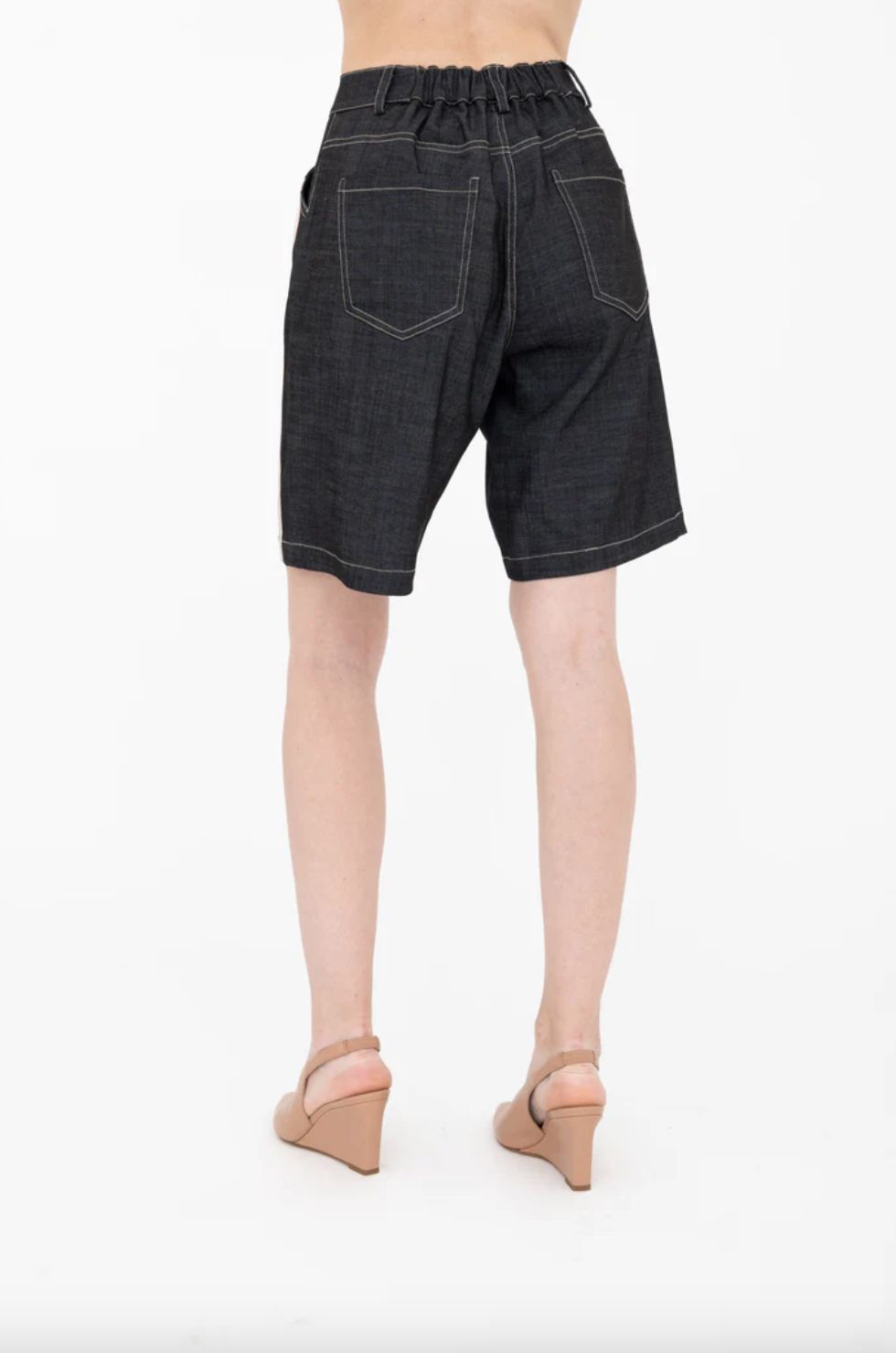 Elaine Kim Bennett Denim Bermuda Shorts