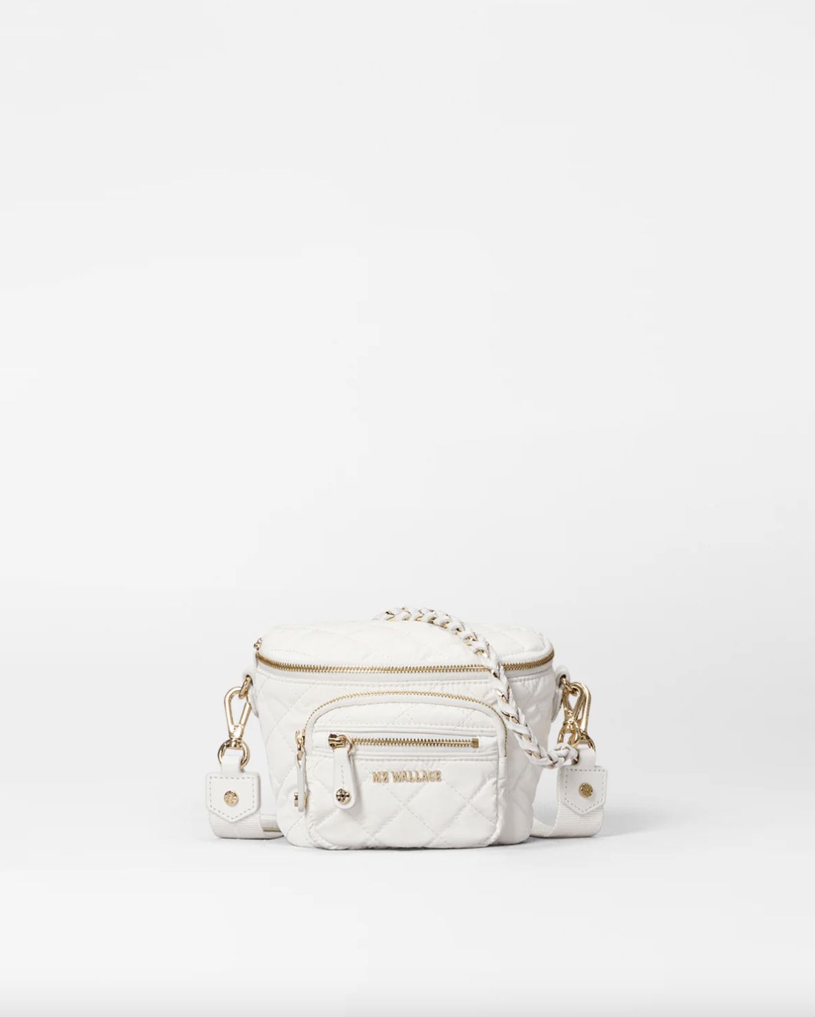 MZ Wallace Micro Crosby Sling Bag in Chalk Liquid