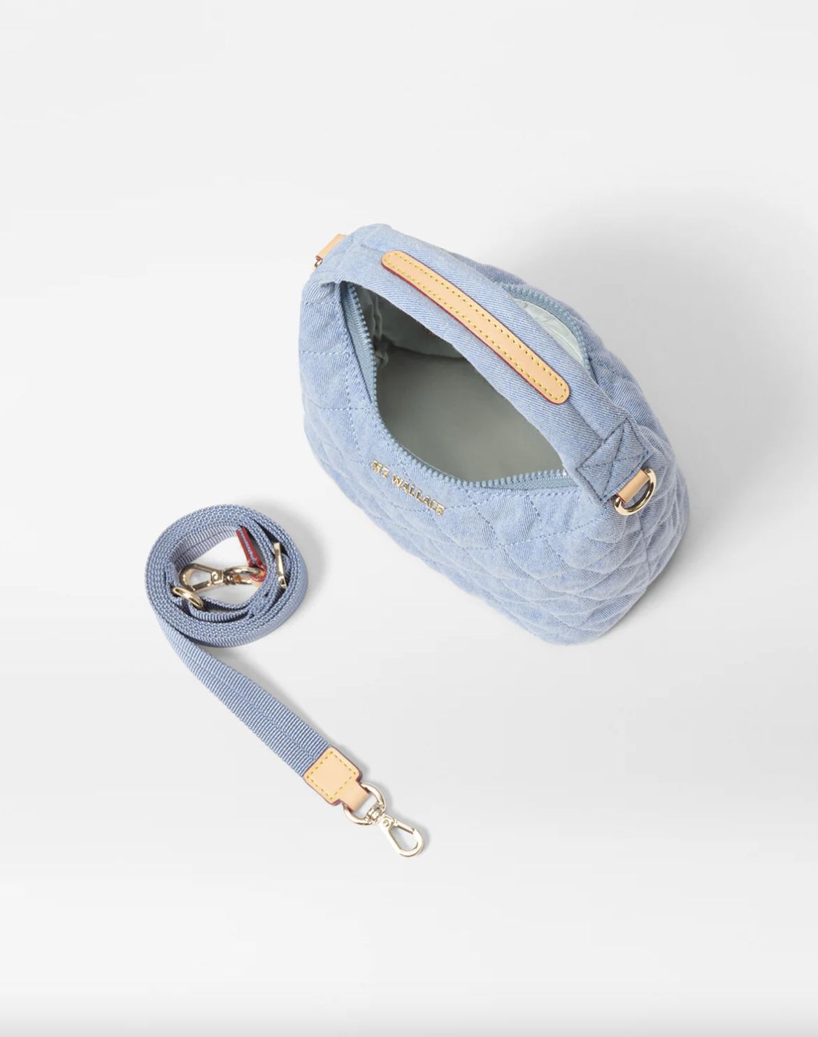 MZ Wallace Mini Metro Hobo Bag in True Light Denim