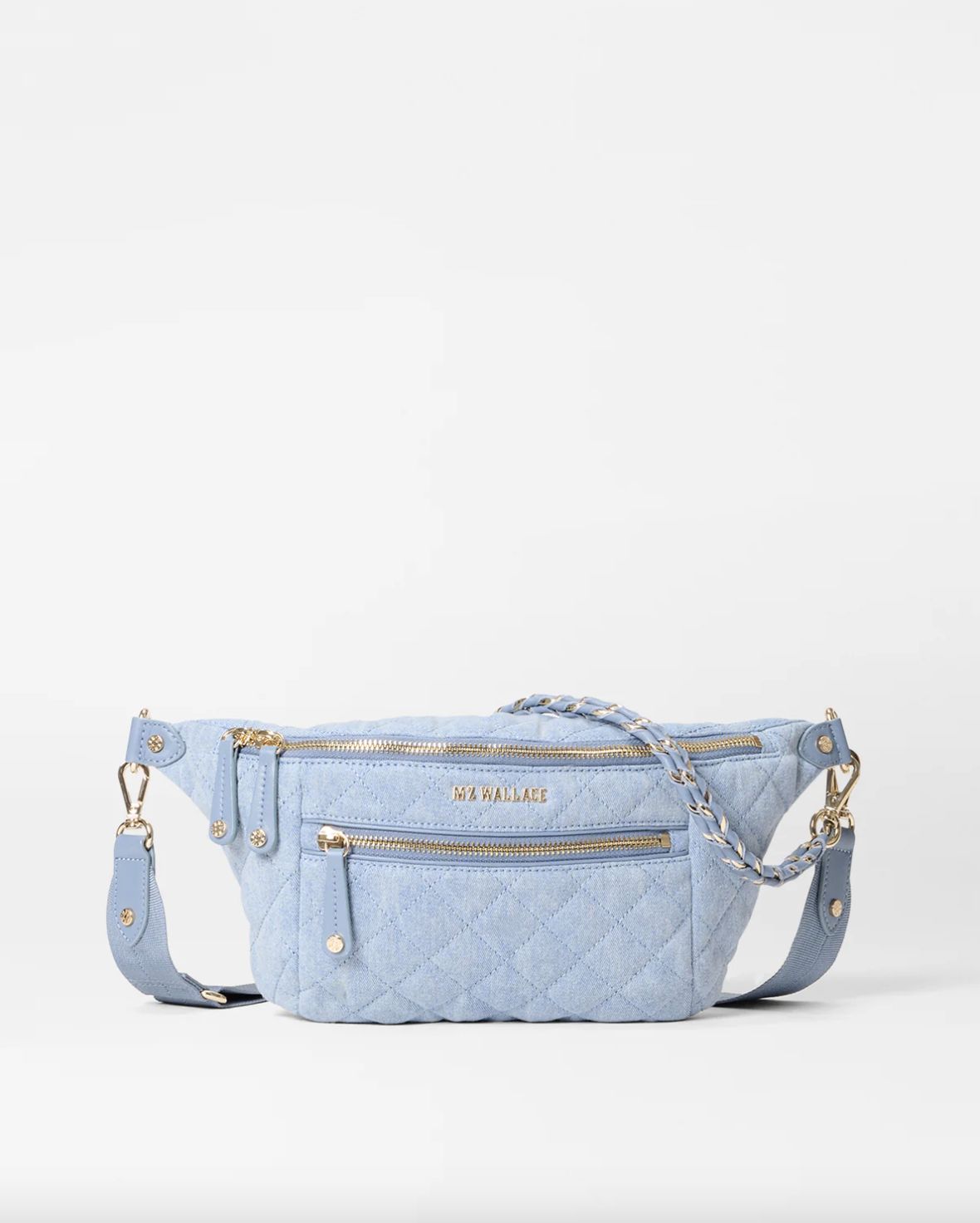 MZ Wallace Small Crosby Crossbody Sling Bag in Light Denim