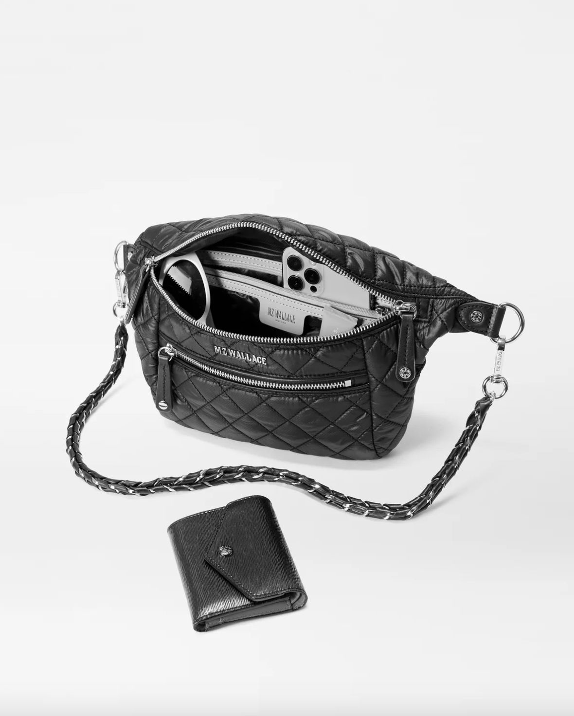 MZ Wallace Small Crosby Crossbody Sling Bag in Light Denim