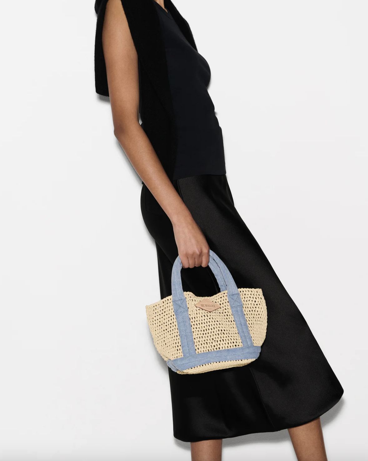 MZ Wallace Mini Crochet Tote in Light Denim