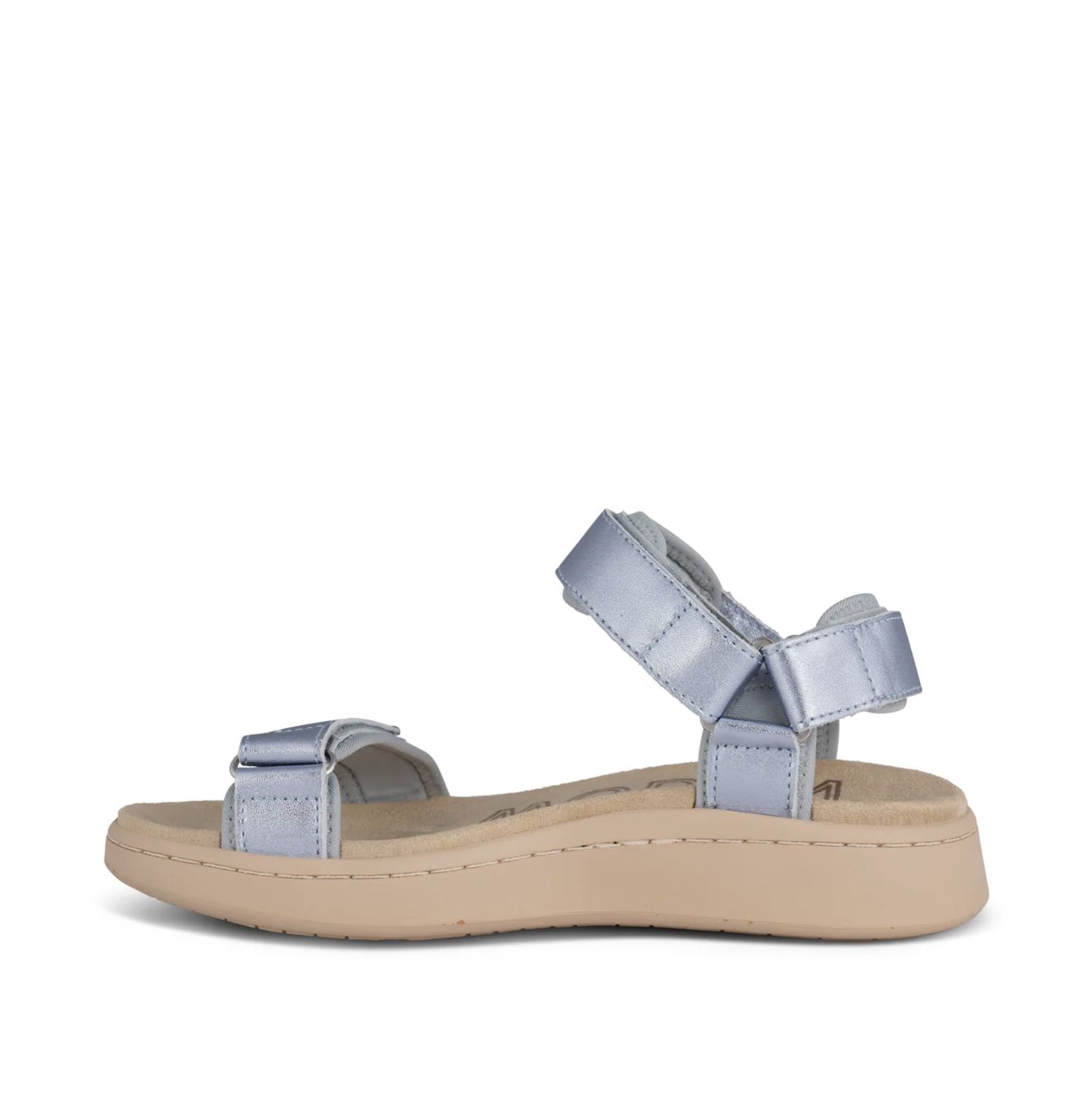 Woden Line Sandal in Metallic Light Blue