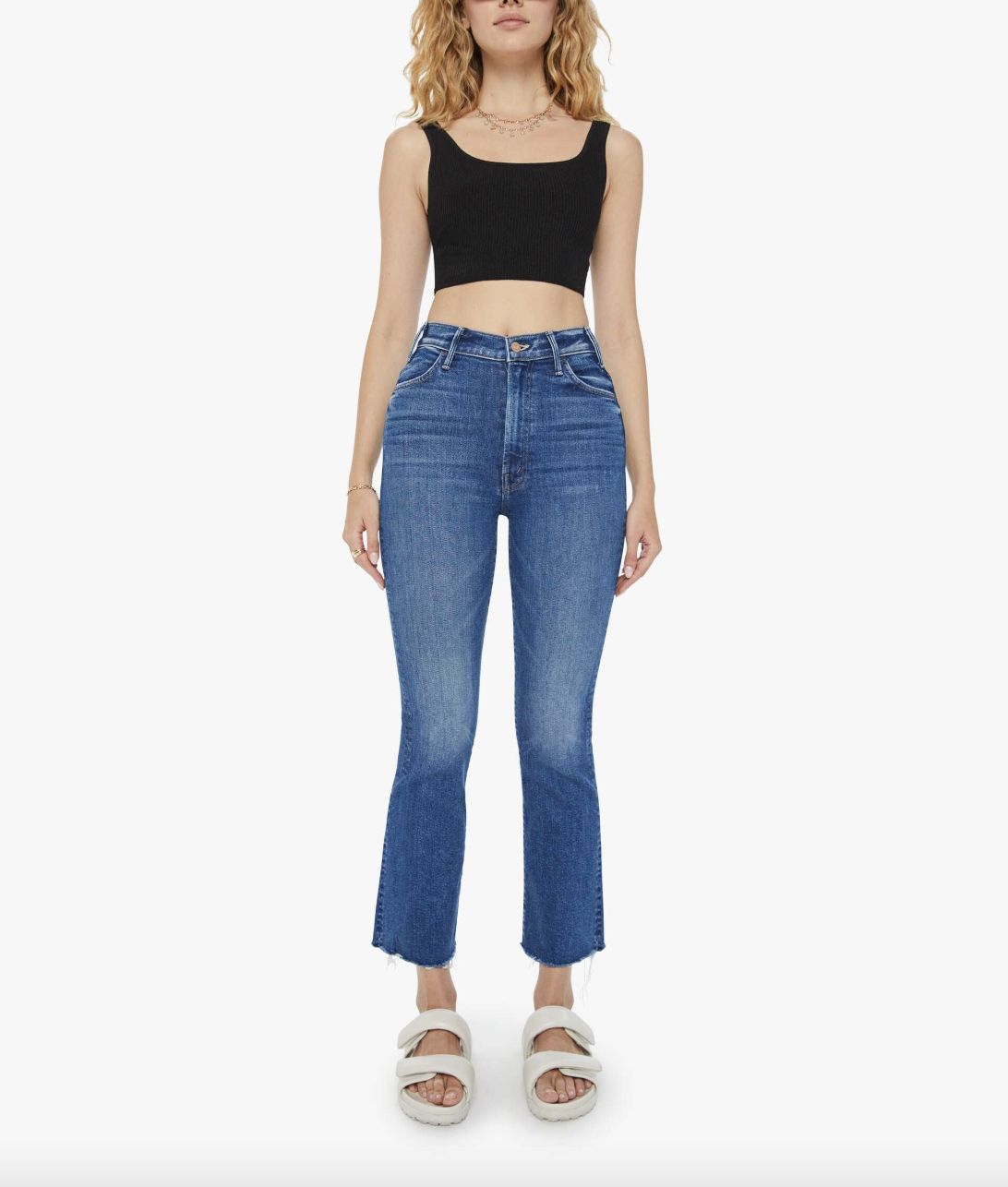 Mother The Hustler Ankle Fray Jean in Grasping at Straws