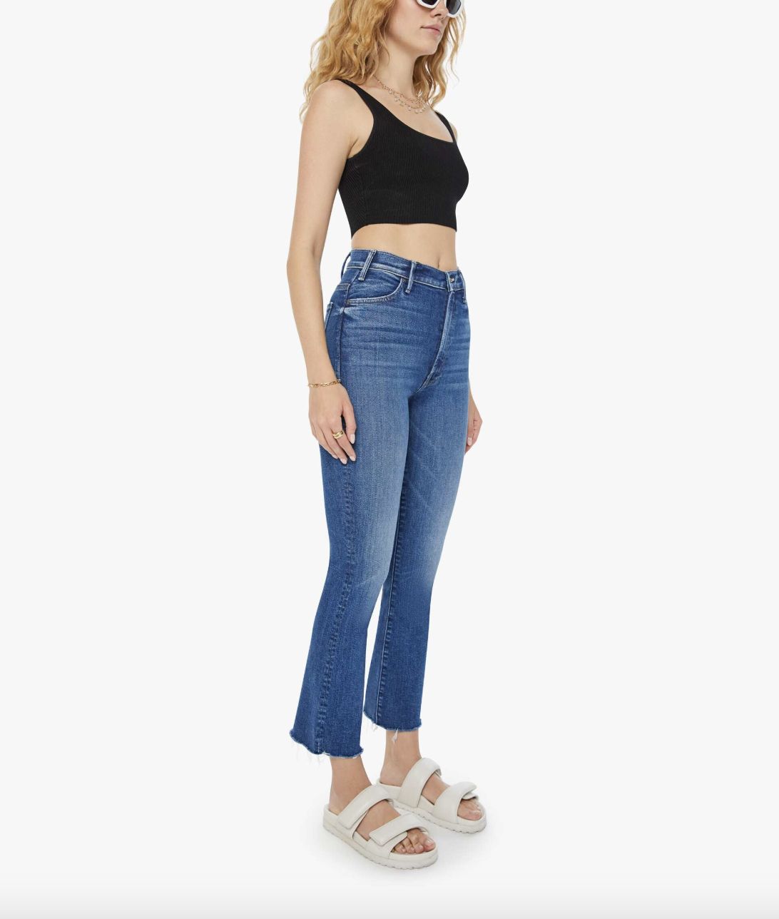 Mother The Hustler Ankle Fray Jean in Grasping at Straws