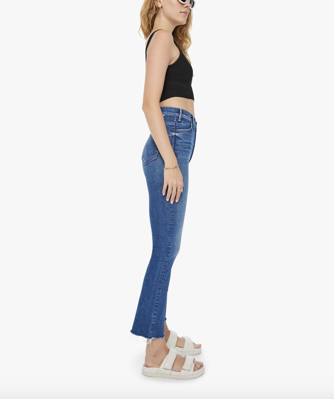 Mother The Hustler Ankle Fray Jean in Grasping at Straws