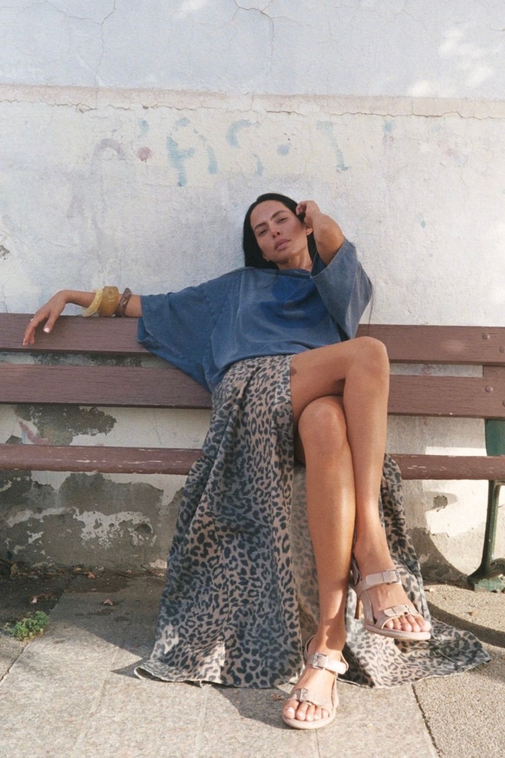 Rabens Saloner Natja Leopard Maxi Skirt