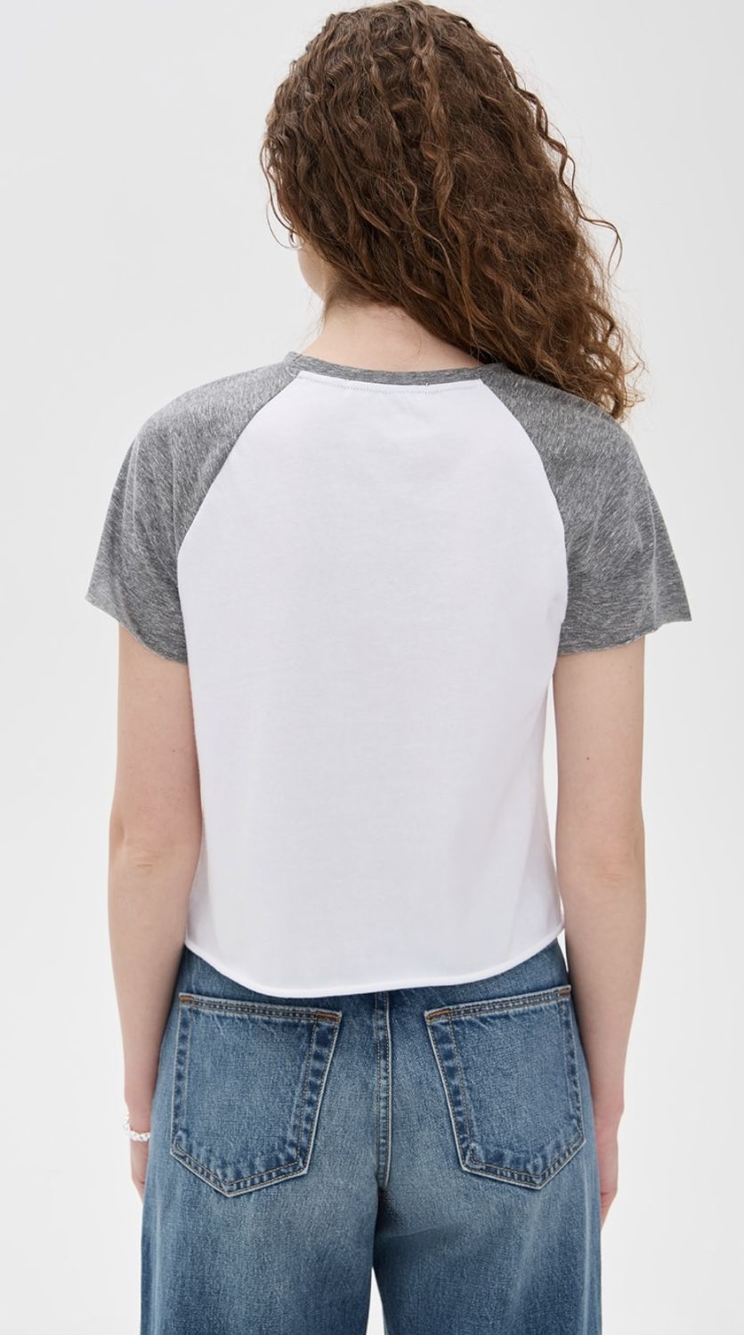 Perfect White Tee Britt Short Sleeve Baseball Tee