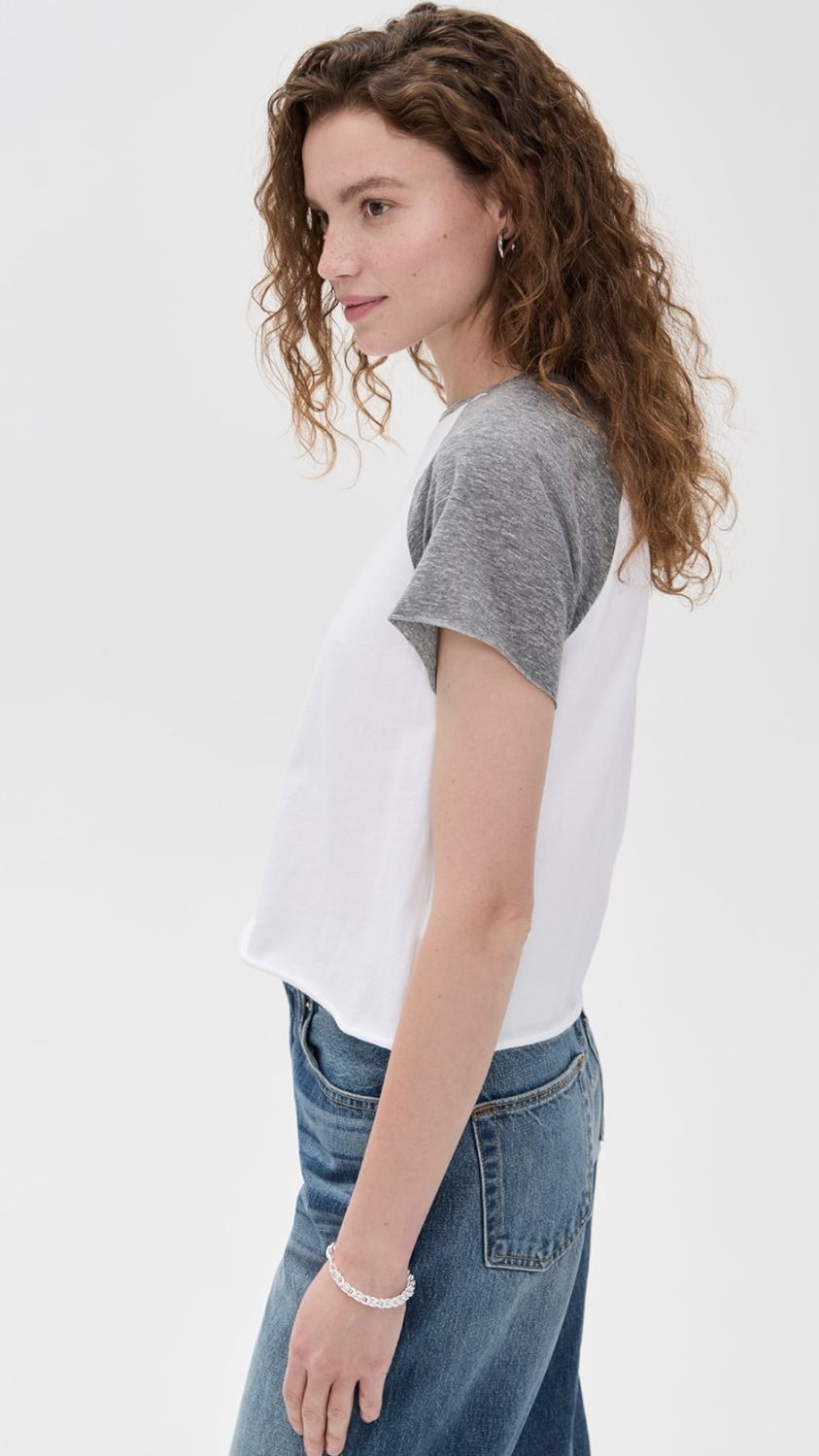 Perfect White Tee Britt Short Sleeve Baseball Tee