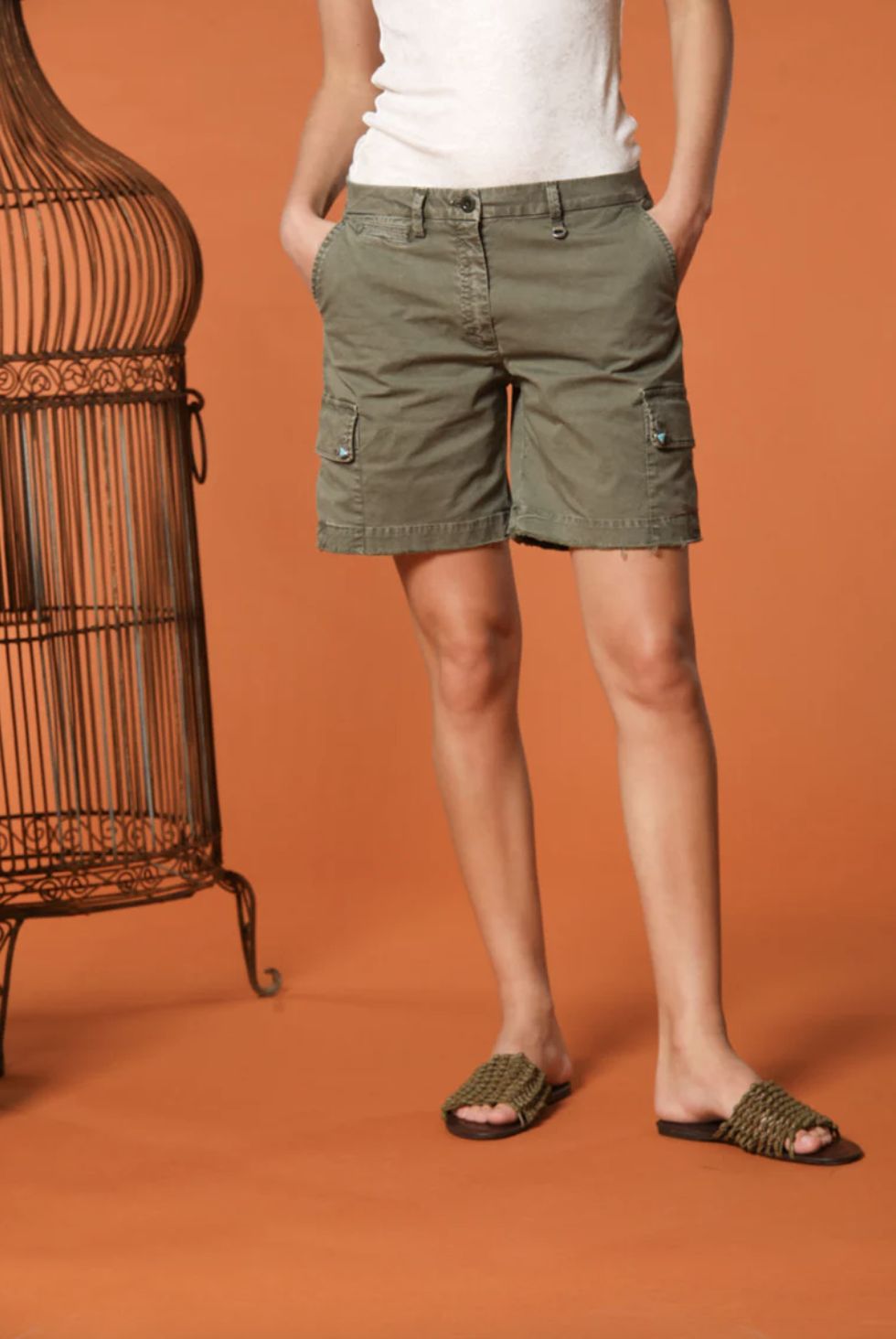 Mason&#39;s Studded Cargo Bermuda Short