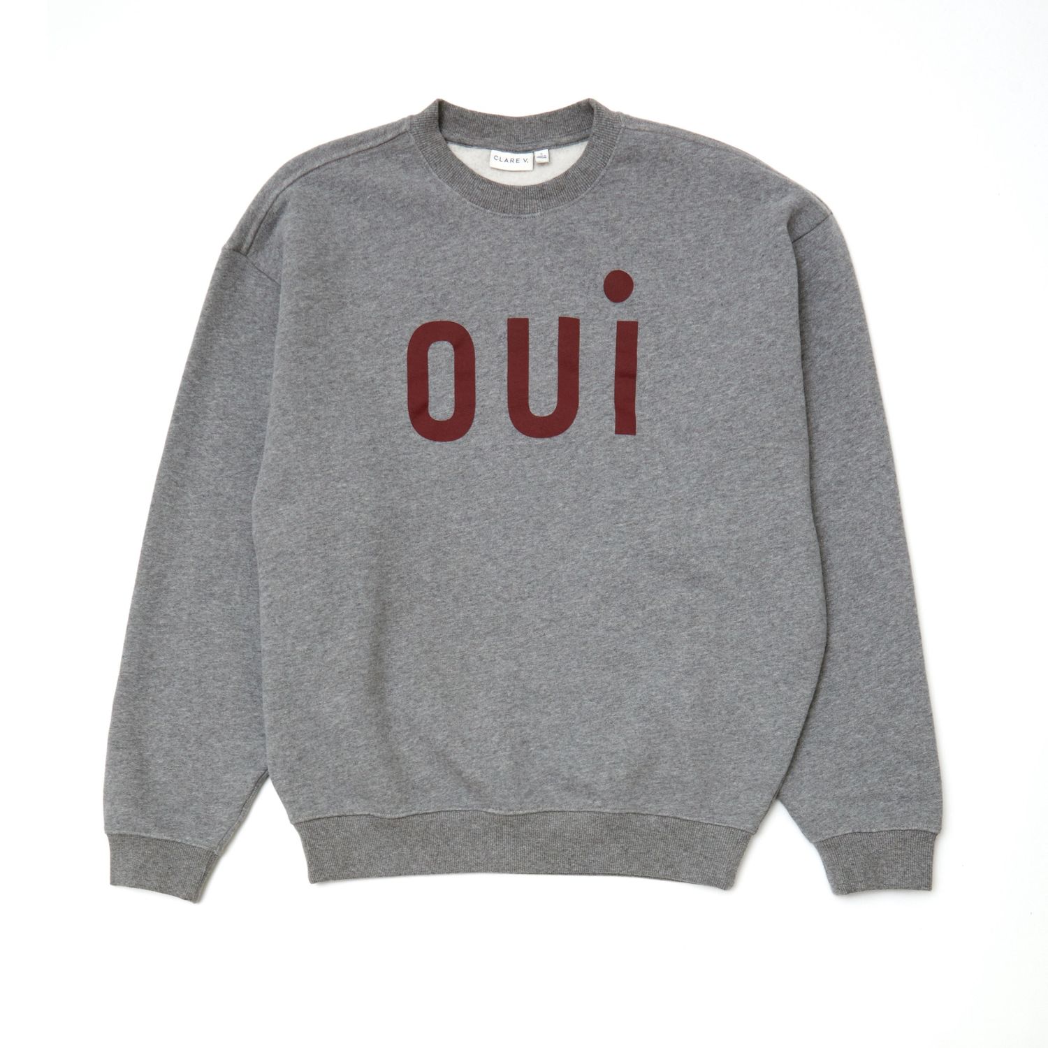 Clare V Grey Oversized Oui Sweatshirt