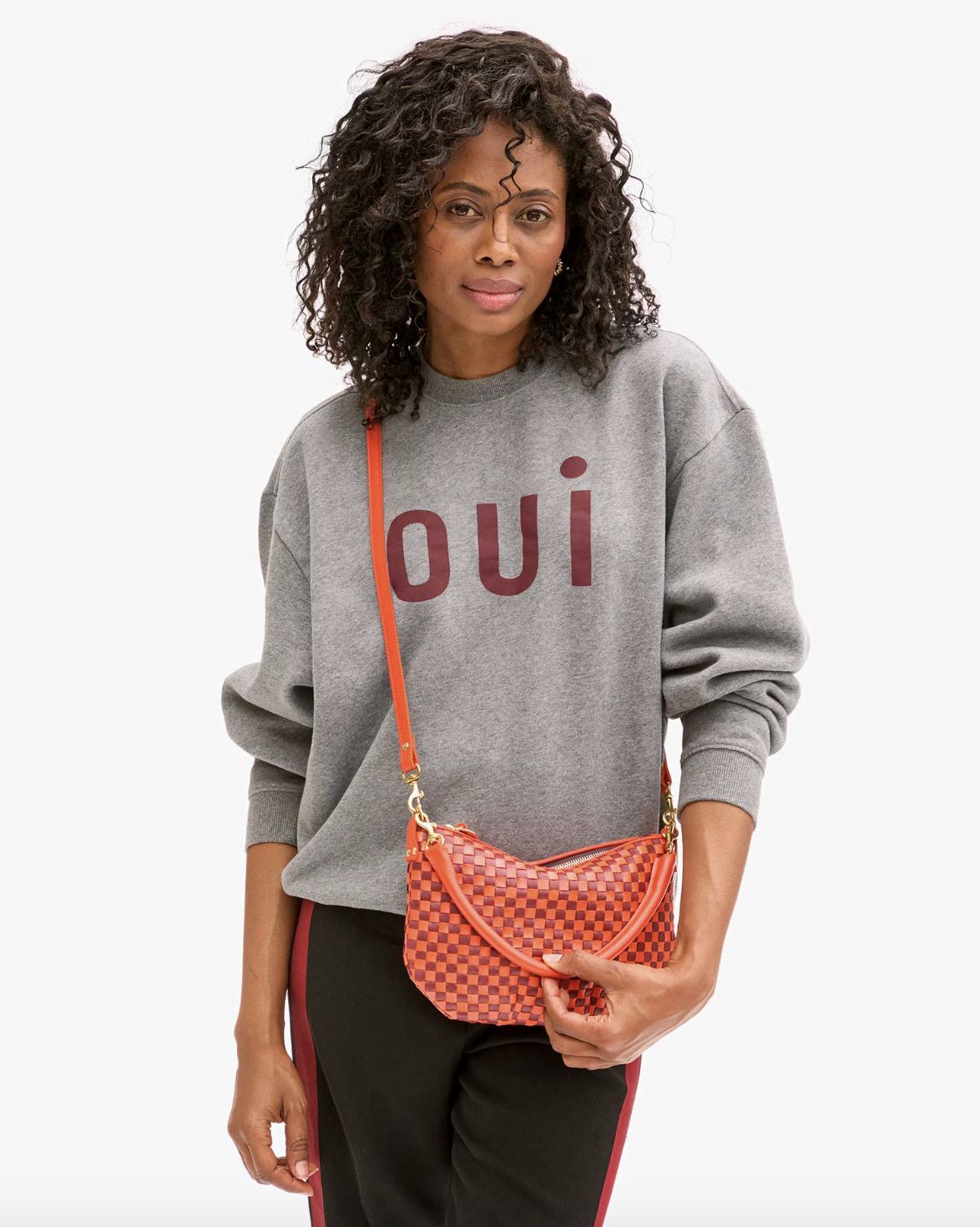 Clare V Grey Oversized Oui Sweatshirt