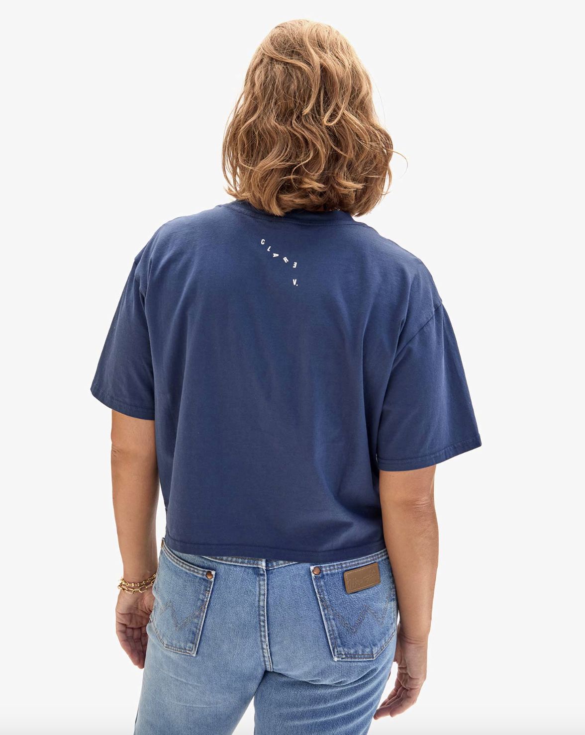 Clare V Ciao Tee in Navy