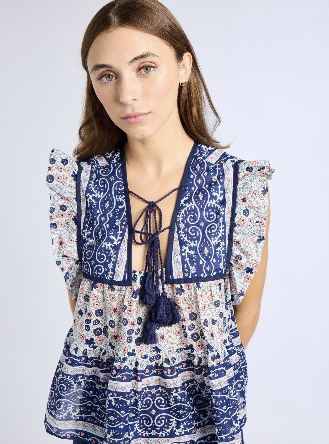 Mille Chelsea Top in Navy Floral