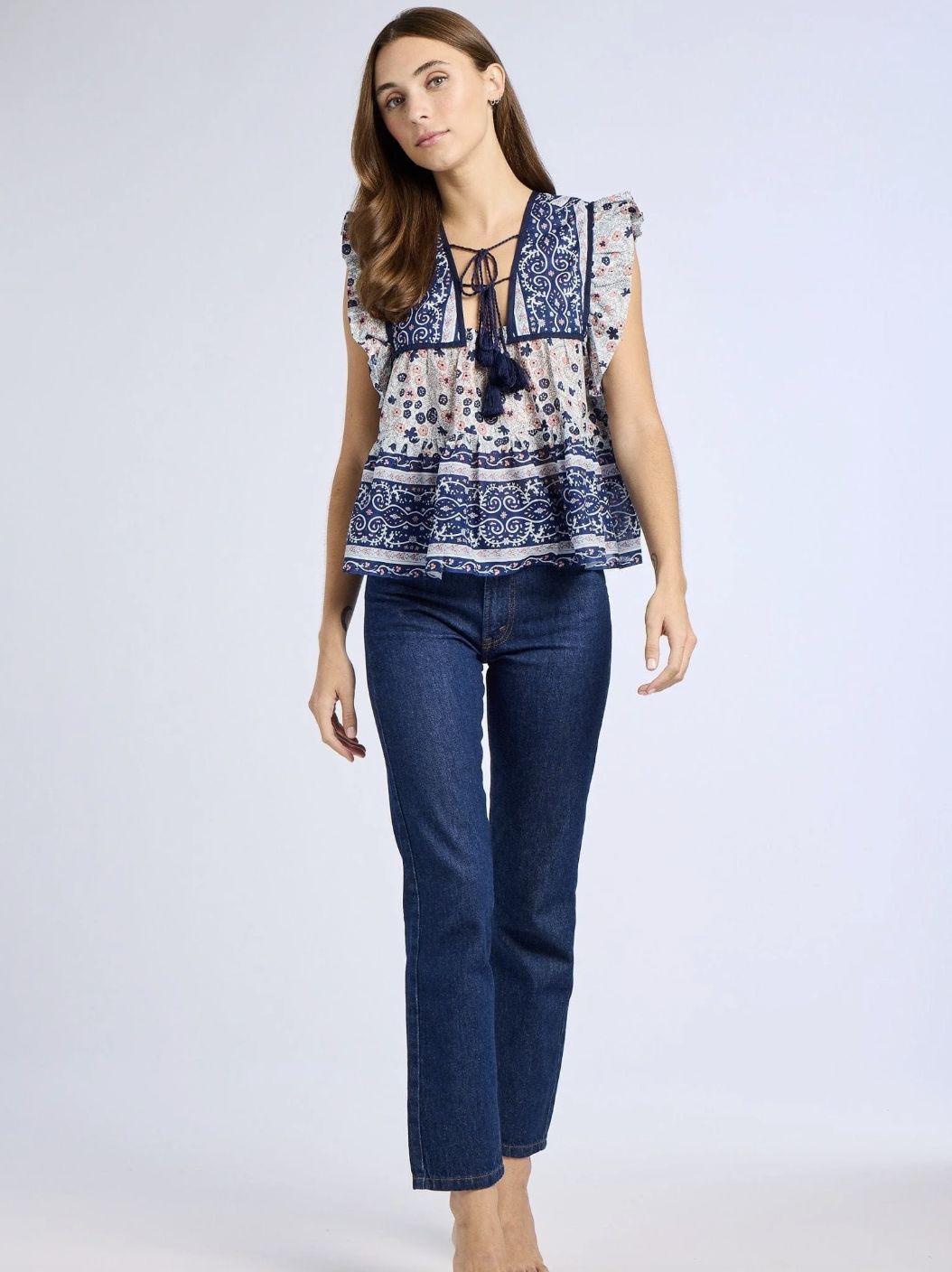 Mille Chelsea Top in Navy Floral