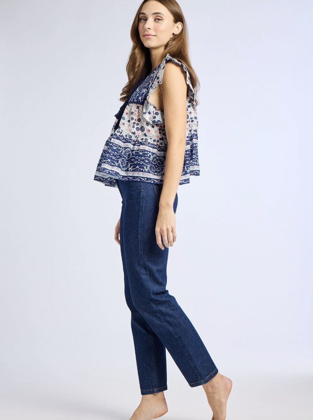 Mille Chelsea Top in Navy Floral
