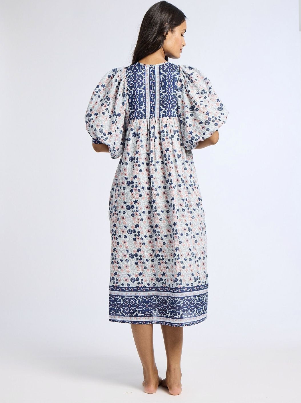 Mille Saffron Dress in Navy Floral
