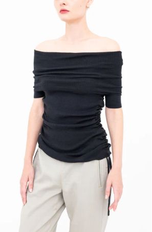 Elaine Kim Bichon Top, Color: Black, Size: XS