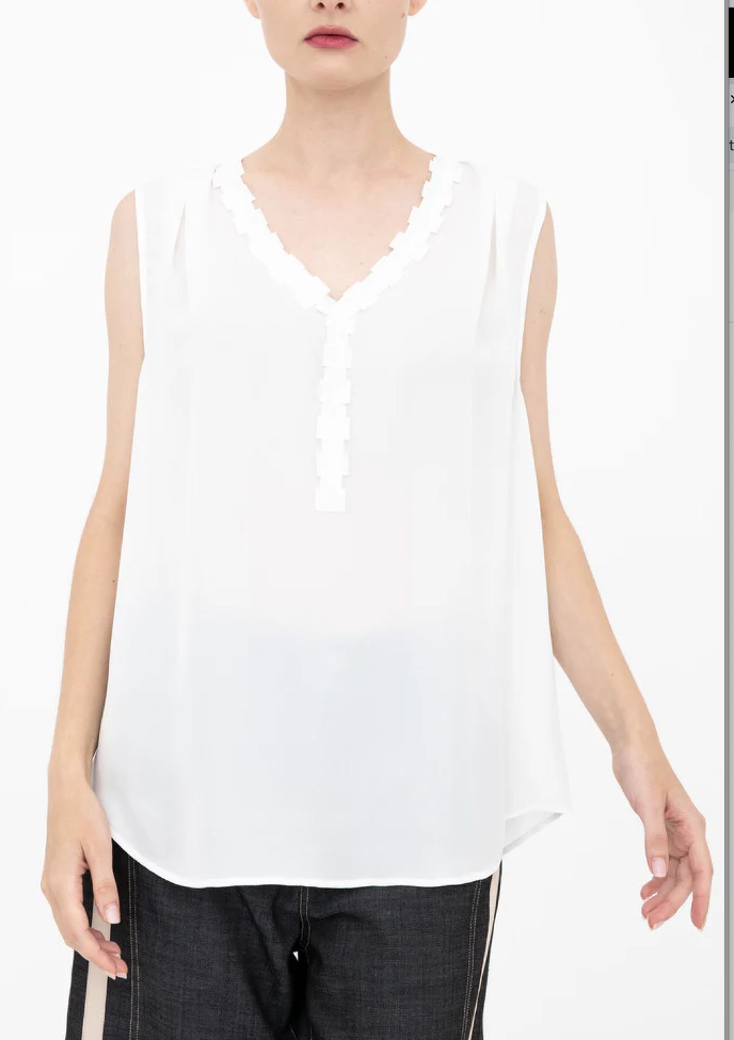 Elaine Kim Bettina Sleeveless Top, Color: White, Size: XS