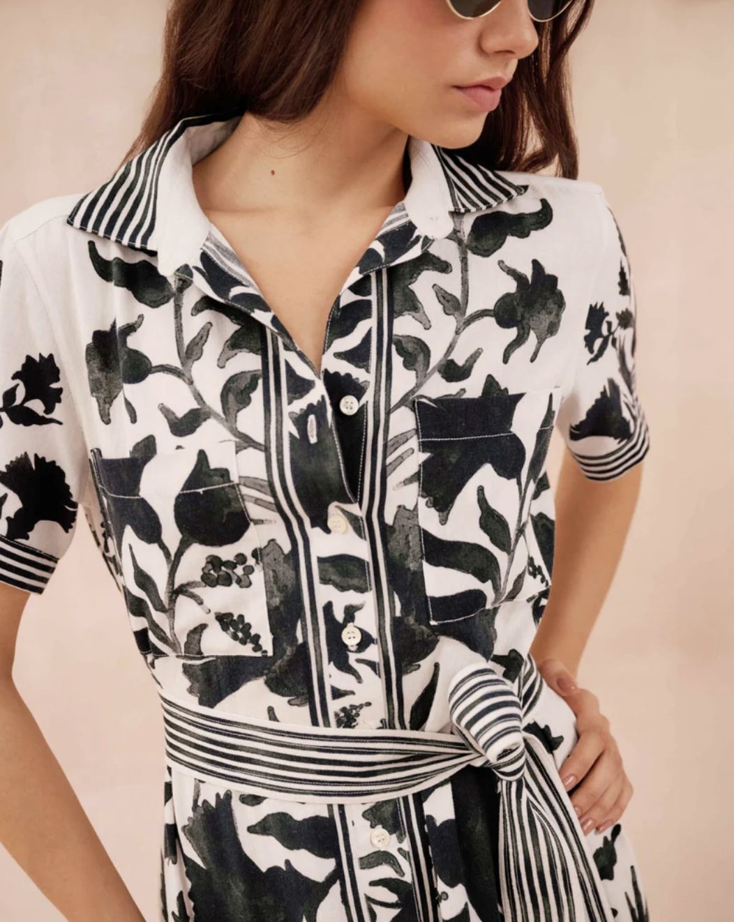 Omika Amira Shirt Dress in Delfina Caviar
