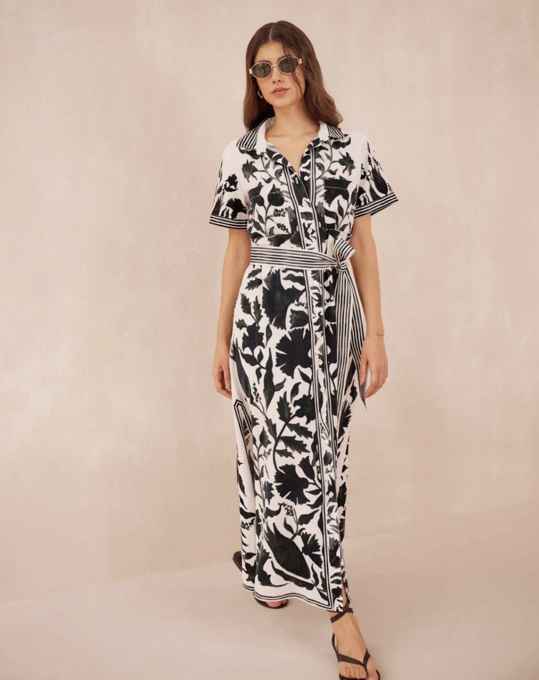 Omika Amira Shirt Dress in Delfina Caviar