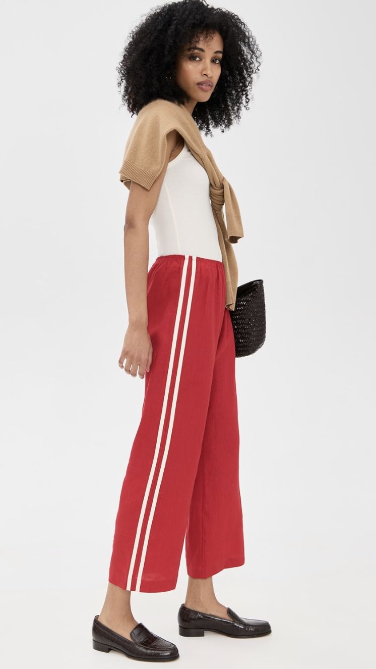 Donni Linen Crop Stripe Pant