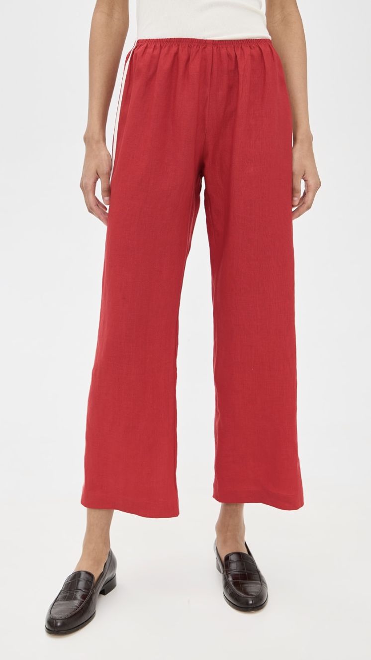 Donni Linen Crop Stripe Pant