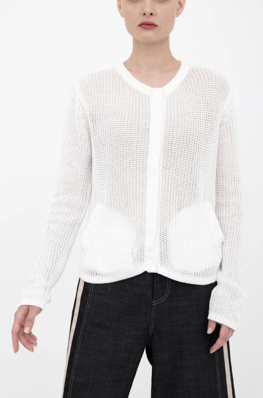 Elaine Kim Bijoux Waffle Weave Cardigan