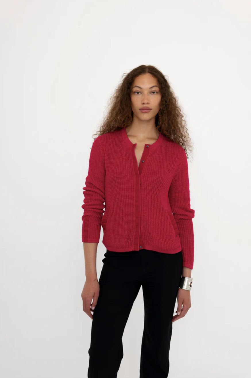 Elaine Kim Bijoux Waffle Weave Cardigan
