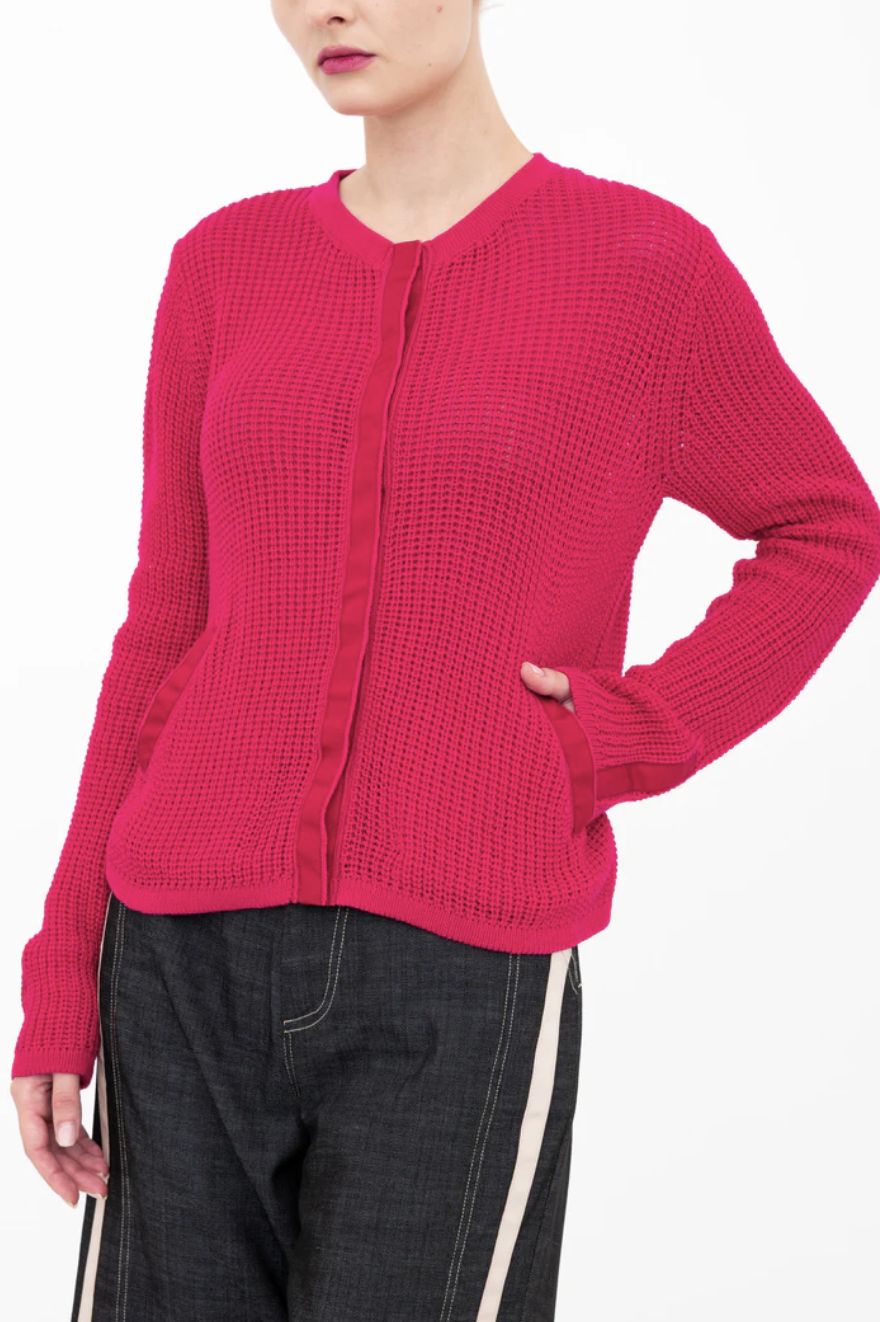 Elaine Kim Bijoux Waffle Weave Cardigan