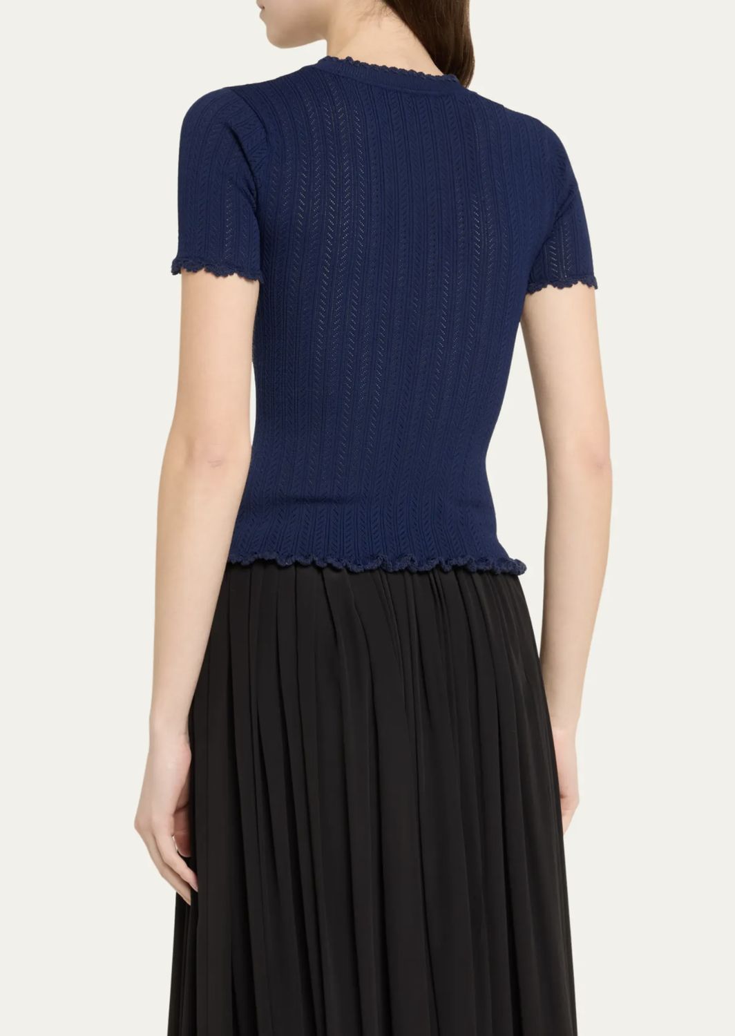 SEA-NY Abbie Short Sleeve Knit Sweater