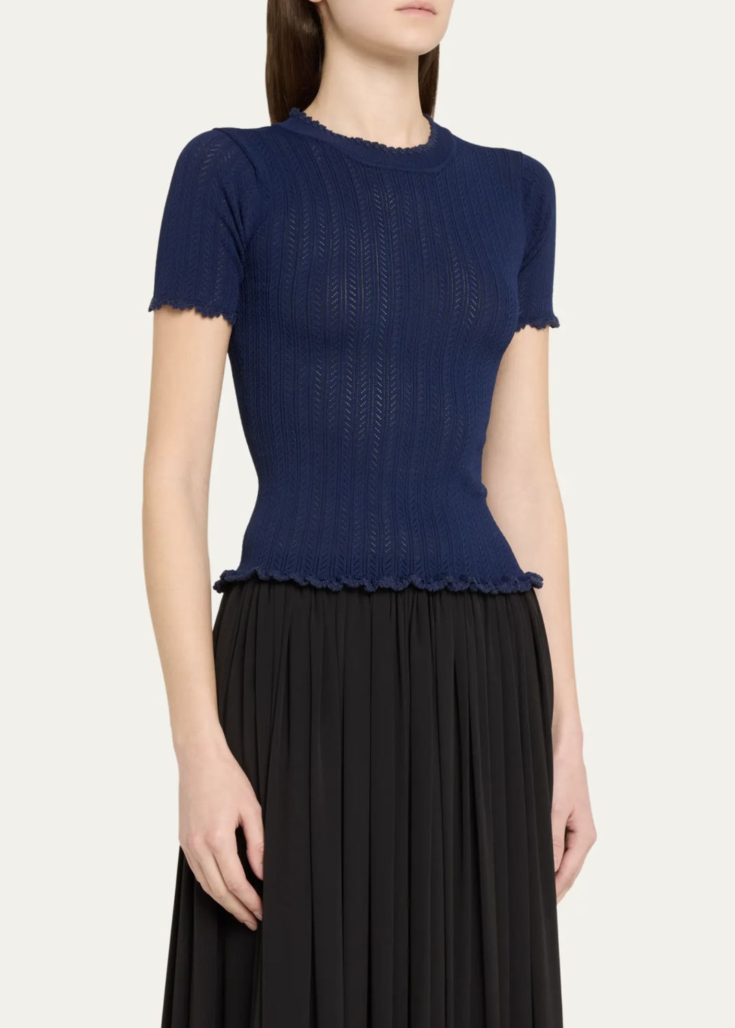 SEA-NY Abbie Short Sleeve Knit Sweater