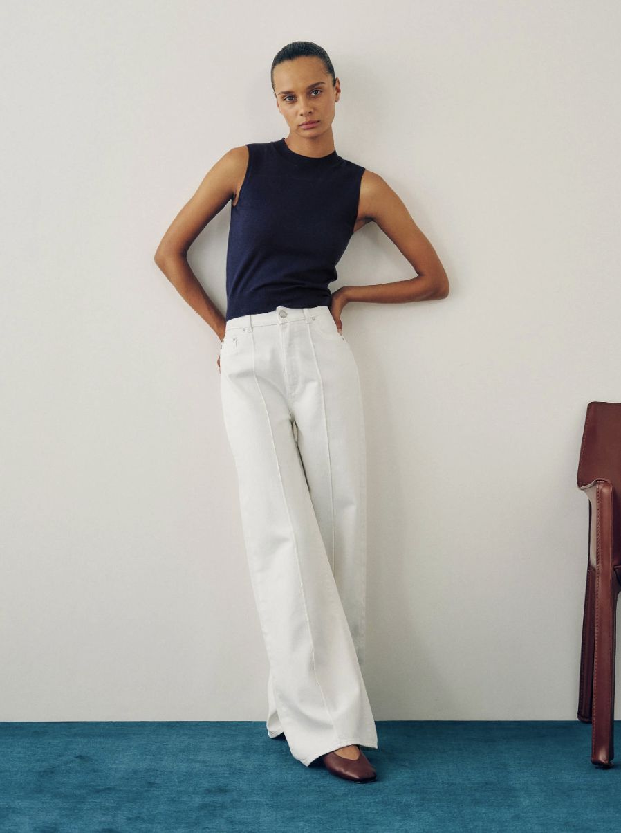 DL1961 Hepburn White Pintuck Jean