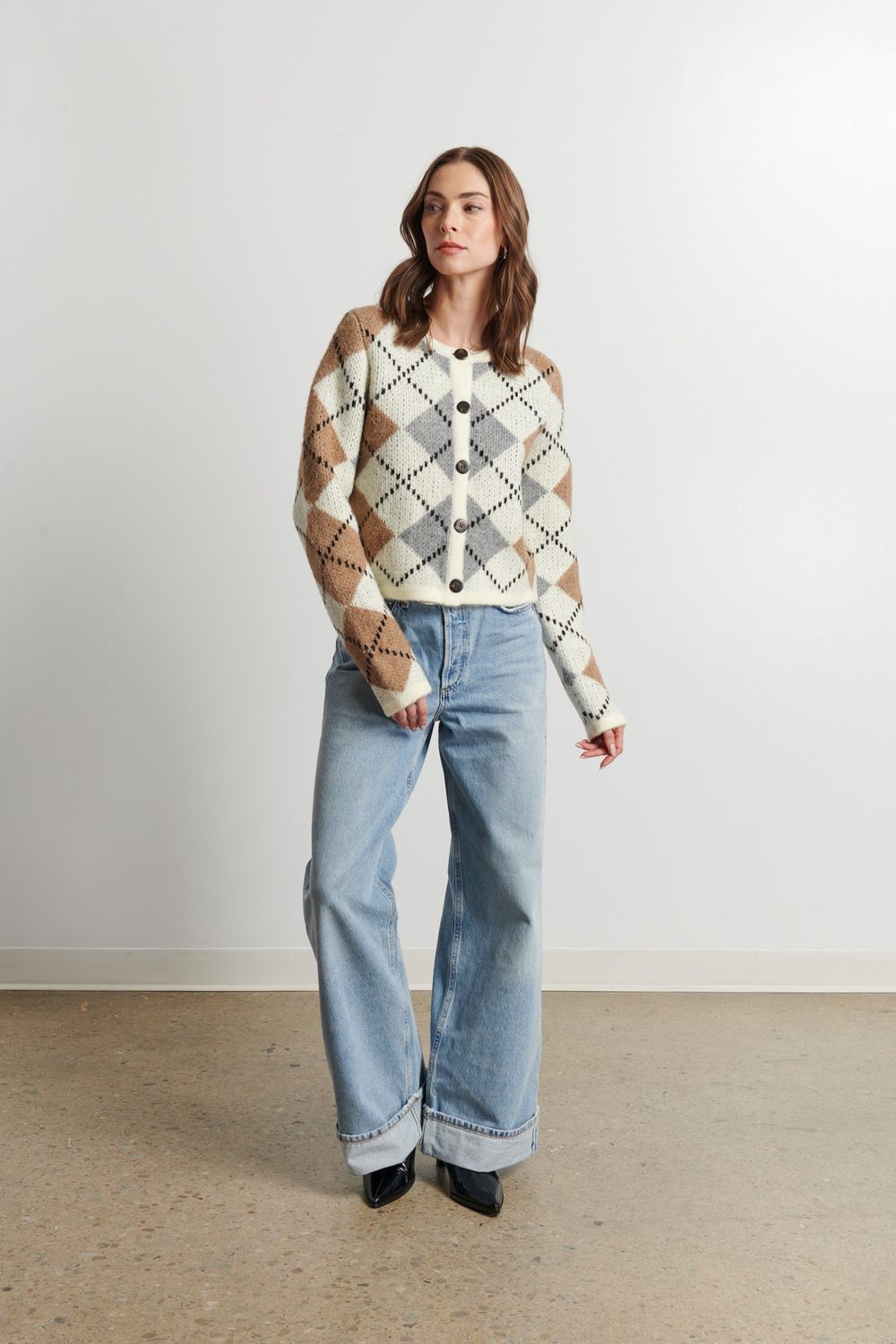 Line Belle Argyle Cardigan