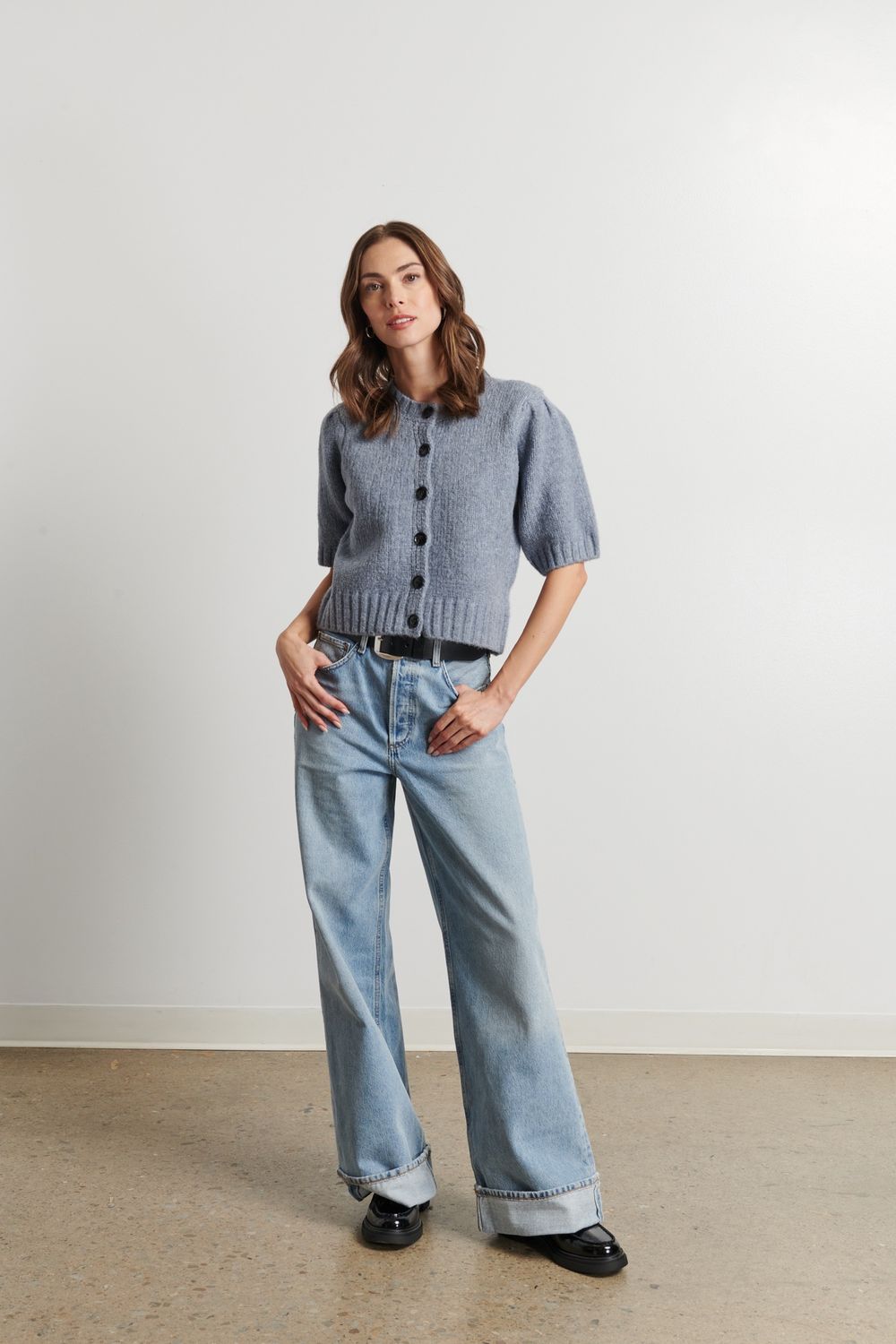 LINE Coco Short Sleeve Cardigan, Color: Oxford Evening, Size: XS