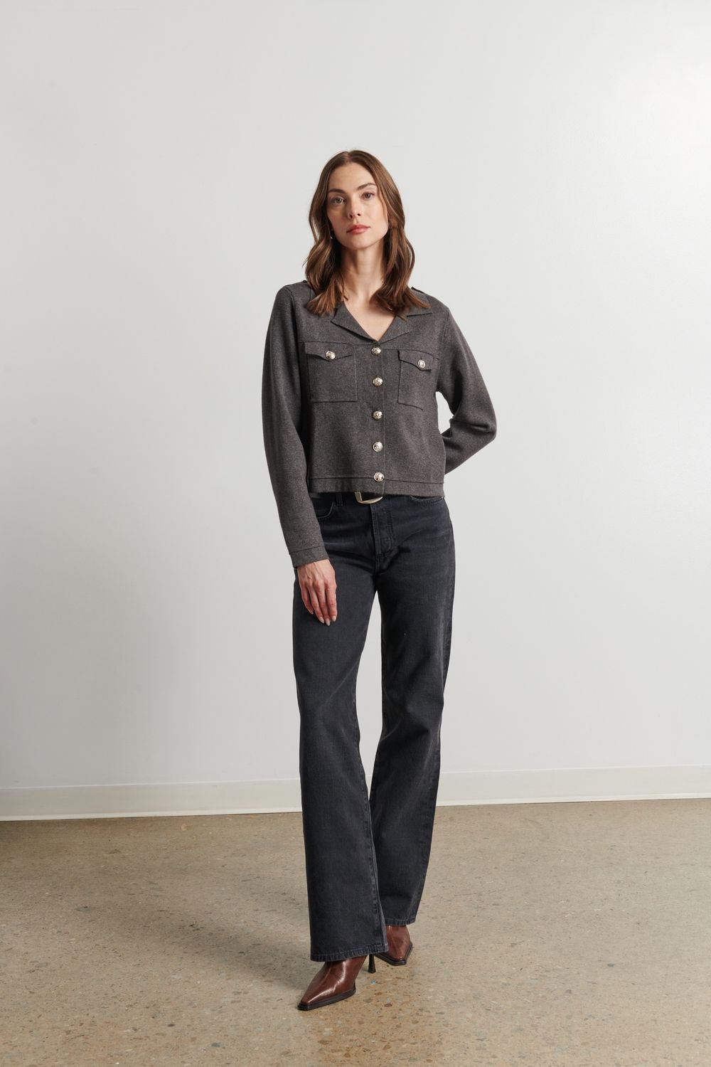 LINE Birdie Cardigan in Military Shadow, Color: Military Shadow, Size: XS