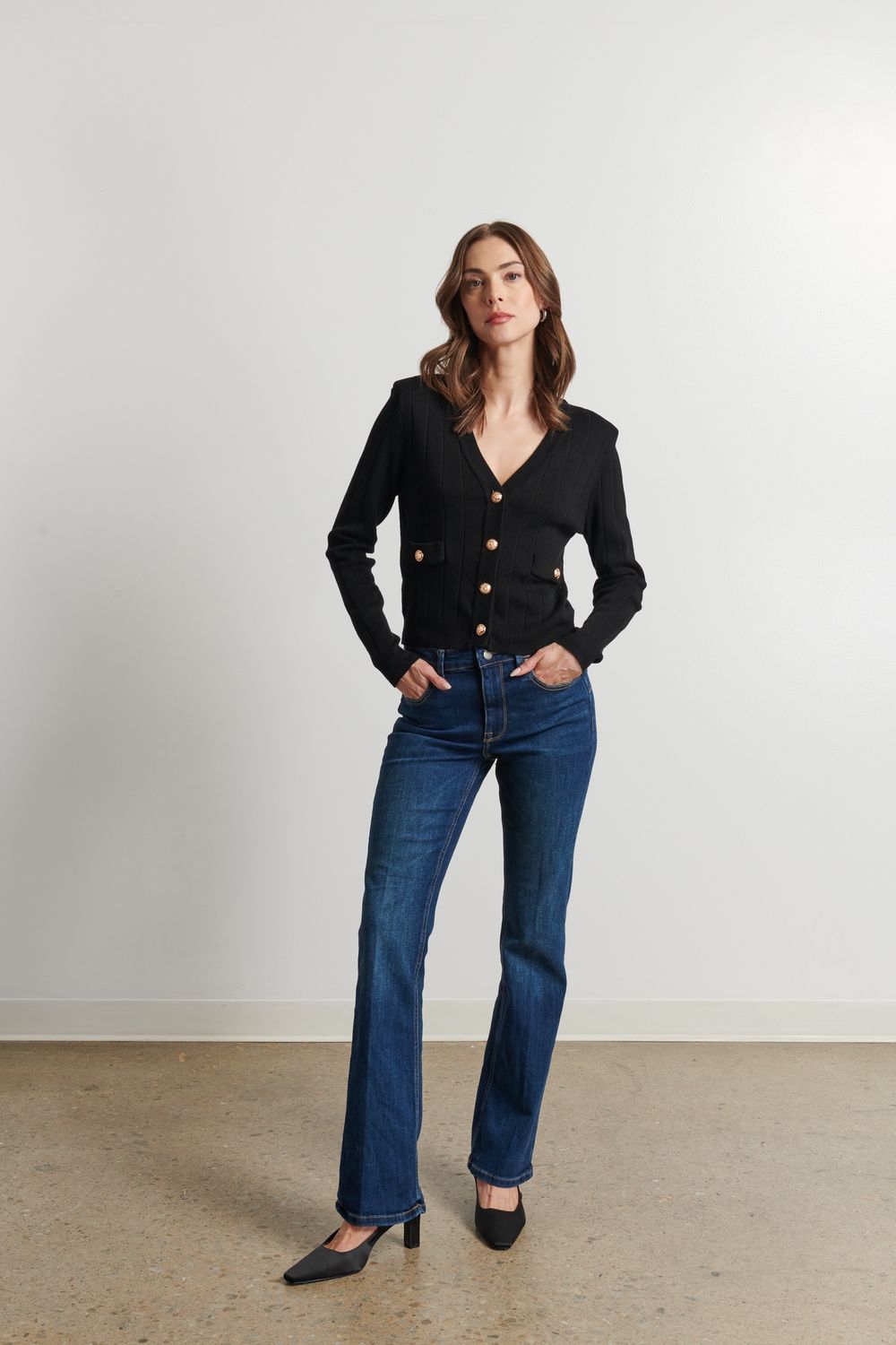 LINE Ellis Cardigan, Color: Caviar, Size: XS